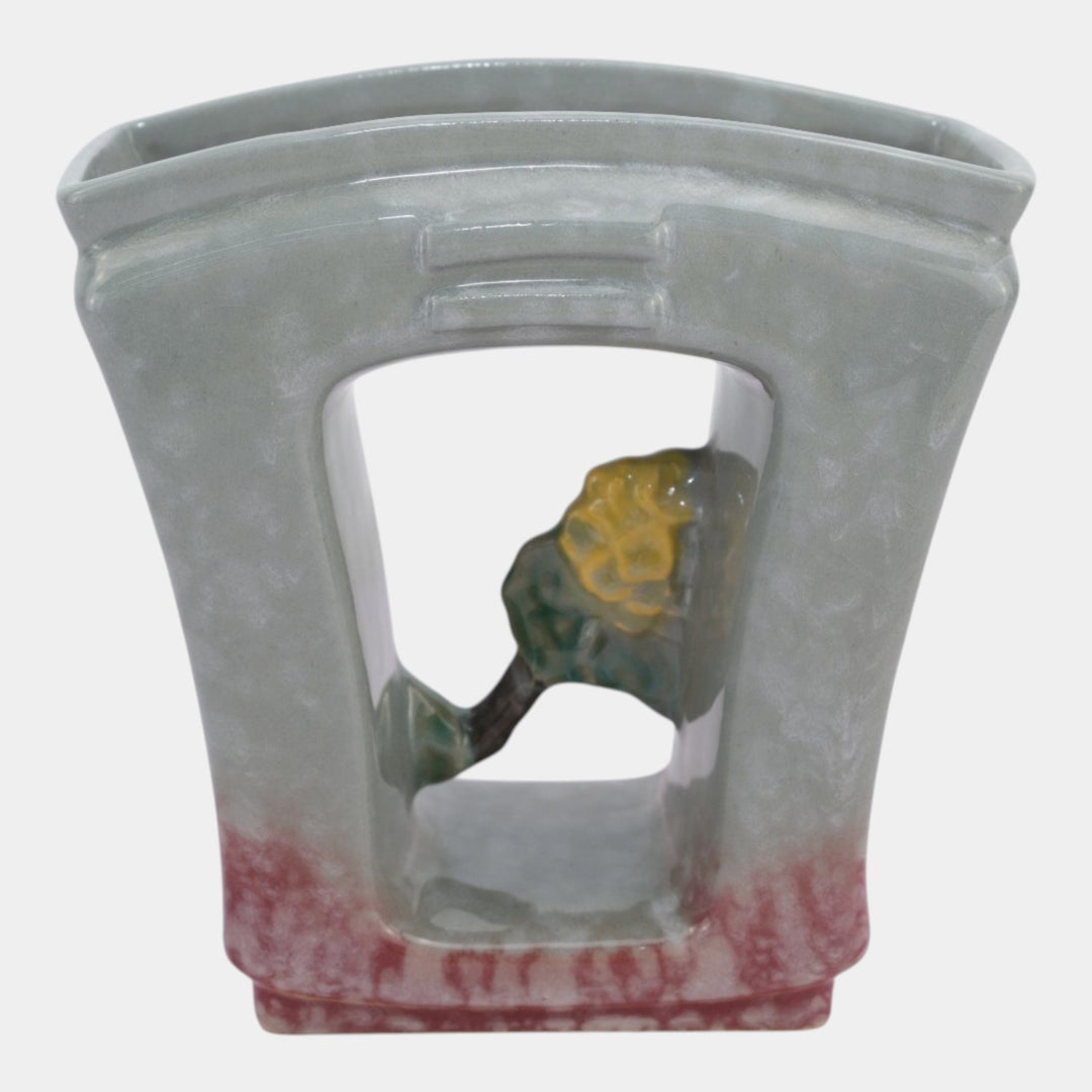 Roseville Artwood Gray 1951 Mid Century Modern Pottery Planter Vase 1051-6