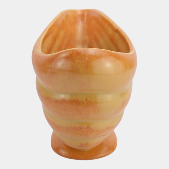 Roseville Capri Orange 1953 Mid Century Modern Pottery Cornucopia Planter 556-6