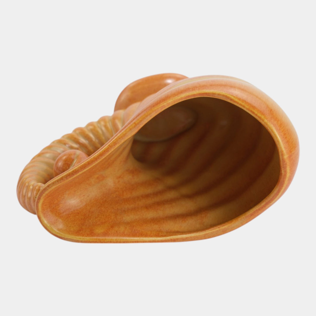 Roseville Capri Orange 1953 Mid Century Modern Pottery Cornucopia Planter 556-6
