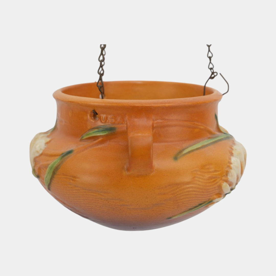 Roseville Freesia Brown 1945 Mid Century Modern Hanging Basket Planter 471-5