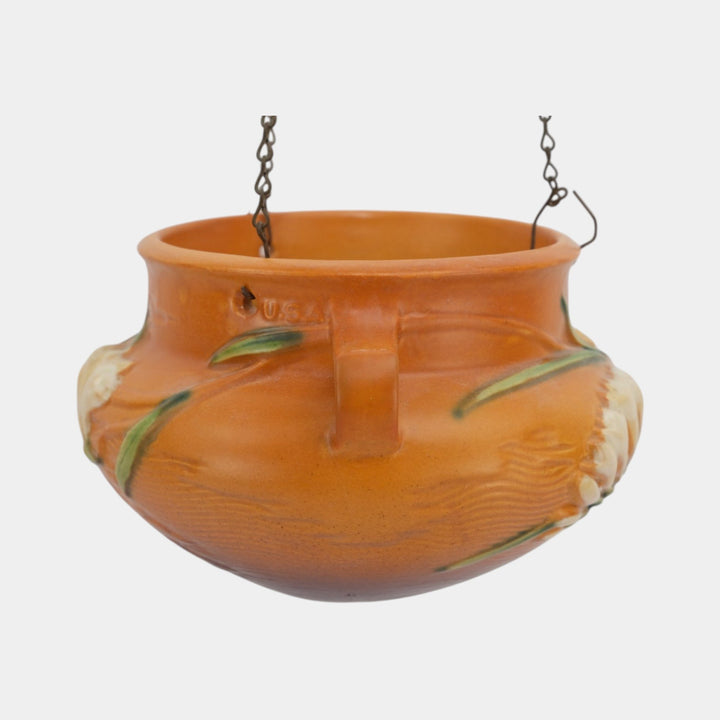 Roseville Freesia Brown 1945 Mid Century Modern Hanging Basket Planter 471-5