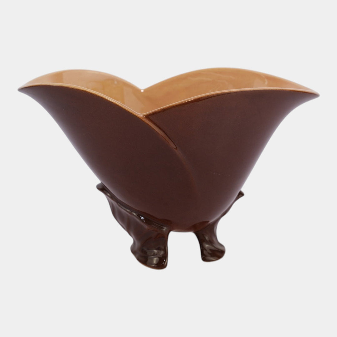 Roseville Mayfair Brown 1952 Vintage Art Pottery Ceramic Planter Bowl 1009-8