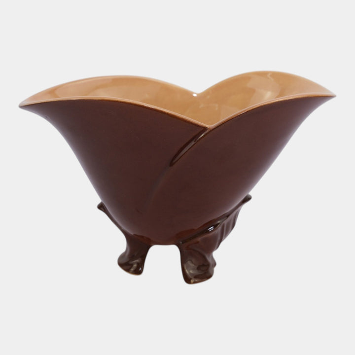 Roseville Mayfair Brown 1952 Vintage Art Pottery Ceramic Planter Bowl 1009-8