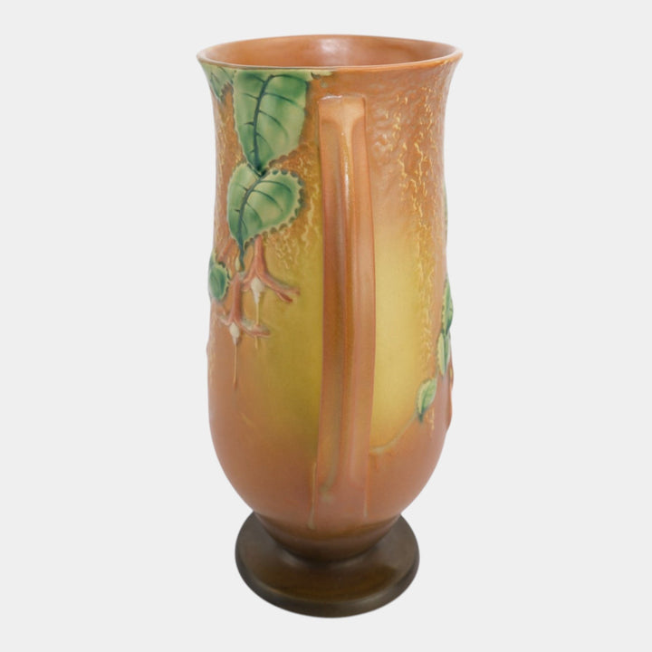 Roseville Fuchsia Brown 1938 Vintage Art Pottery Tall Ceramic Vase 903-12