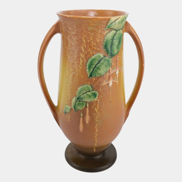 Roseville Fuchsia Brown 1938 Vintage Art Pottery Tall Ceramic Vase 903-12