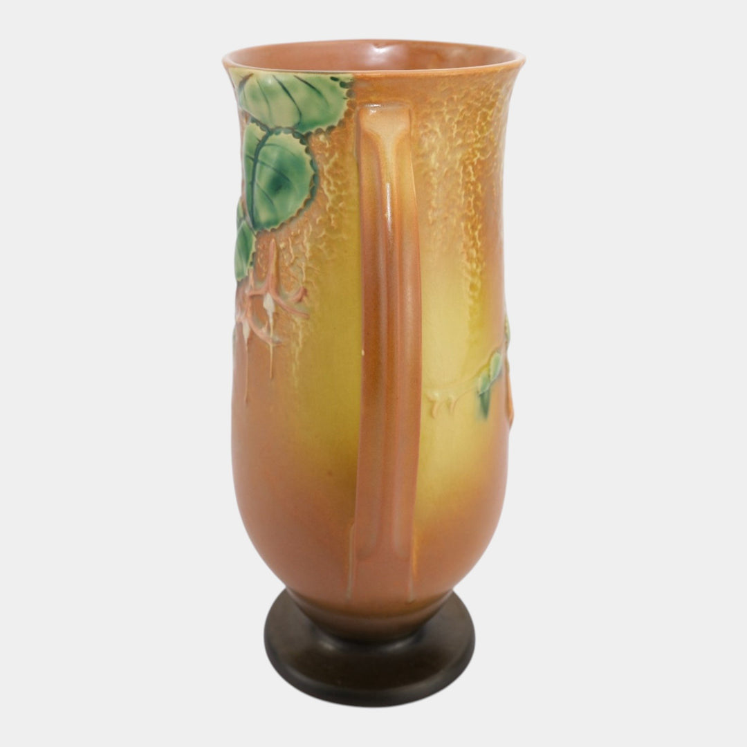 Roseville Fuchsia Brown 1938 Vintage Art Pottery Tall Ceramic Vase 903-12