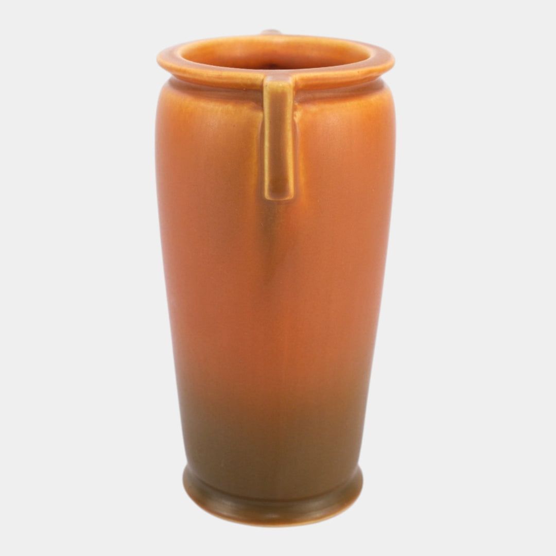Roseville Rosecraft Burnt Orange 1920 Vintage Art Pottery Ceramic Handled Vase