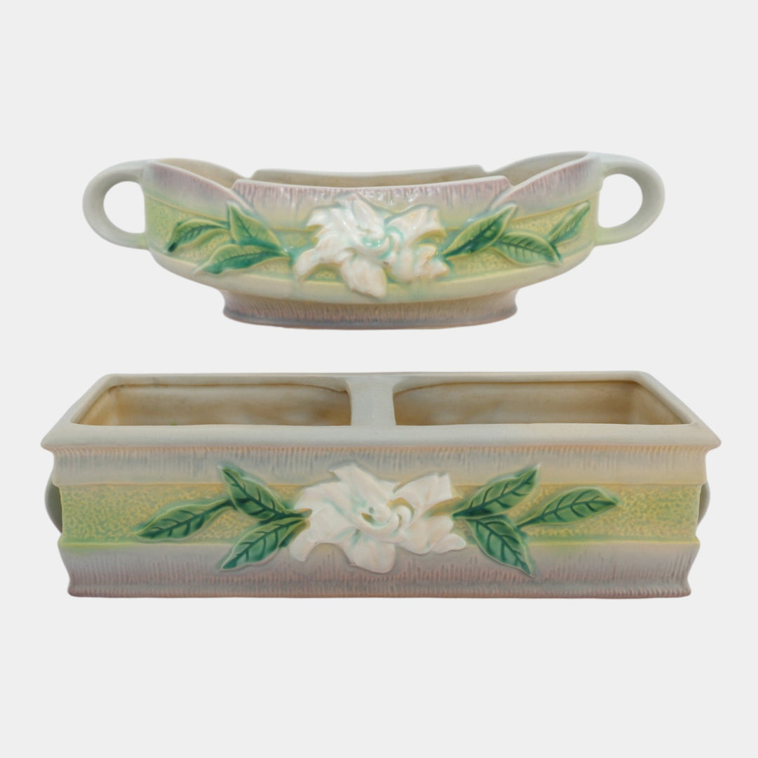 Roseville Gardenia Gray 1950 Mid Century Modern Console Bowls 628-10 669-12