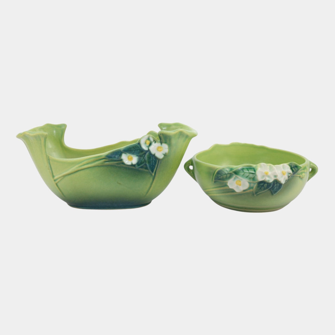 Roseville Mock Orange Green 1950 Mid Century Pottery Planter Bowl 926-6 932-10