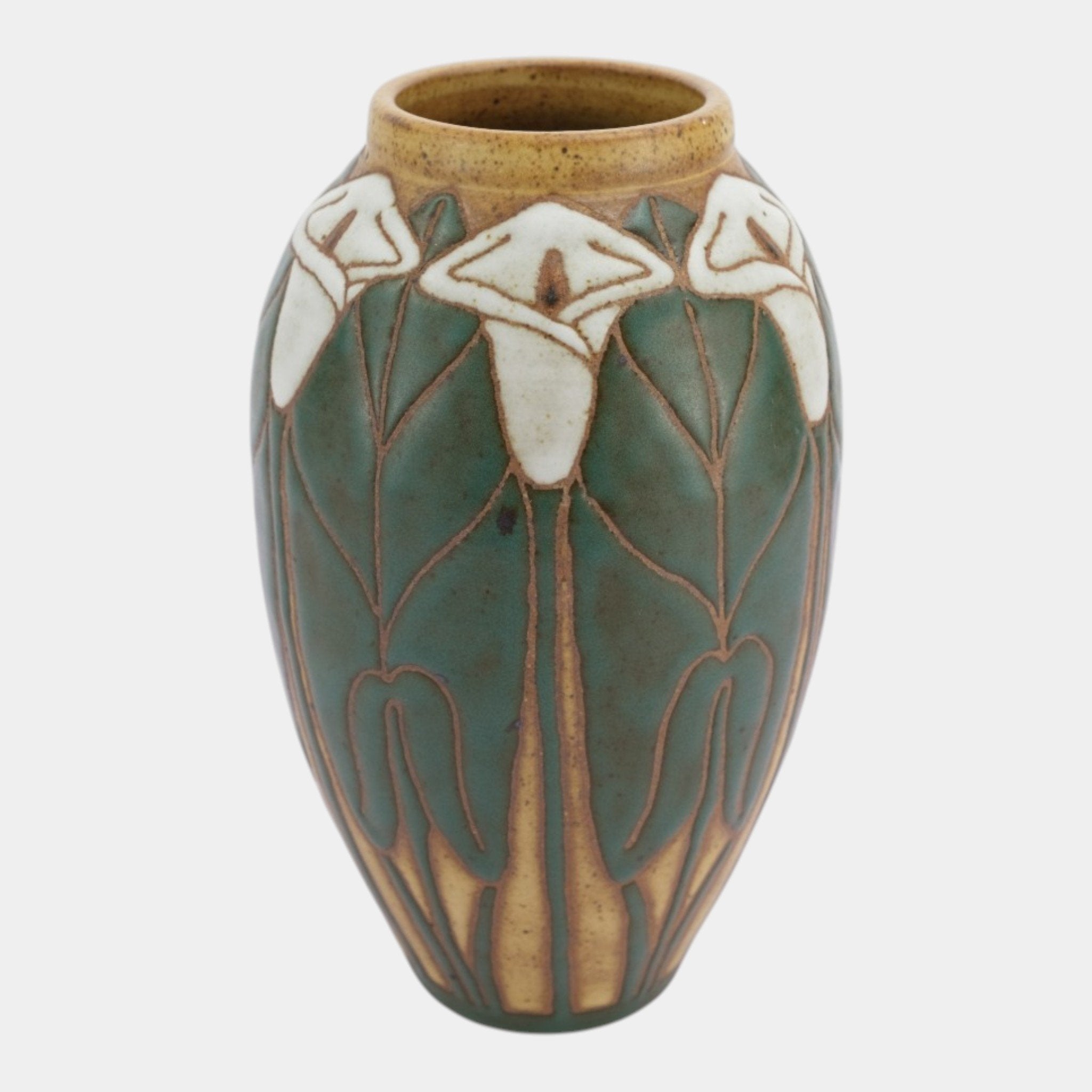 Common Ground Eric Olson Studio Art Pottery 2004 Green and White