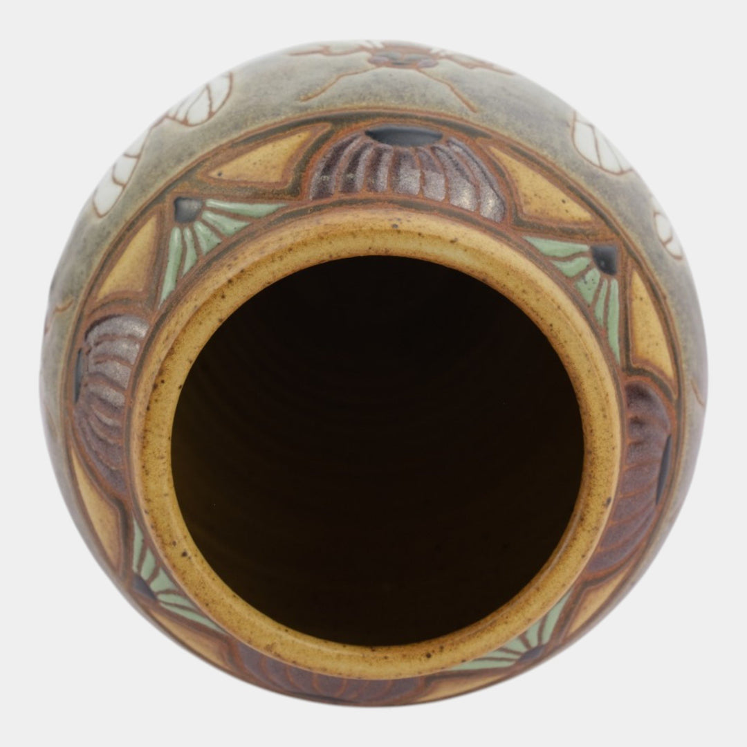 Eric Olson Common Ground Pottery 2004 Ceramic Stylized Fly Insect Decorated Vase