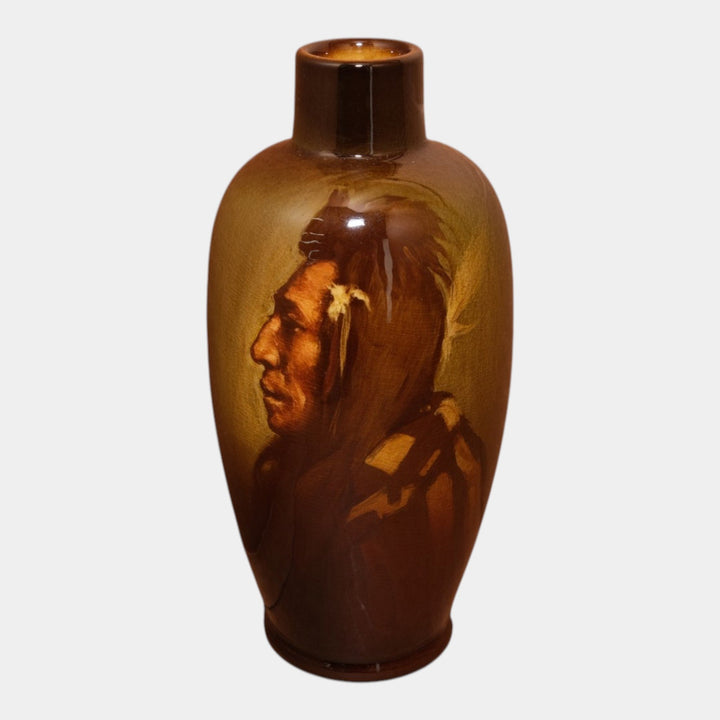 Rookwood 1901 Standard Glaze Pottery Native American Portrait Vase 786D Young