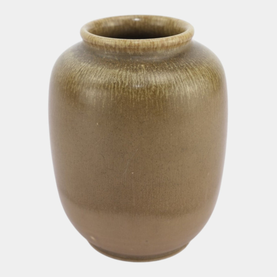 Rookwood 1937 Vintage Art Pottery Mottled Matte Brown Cabinet Vase 6197F