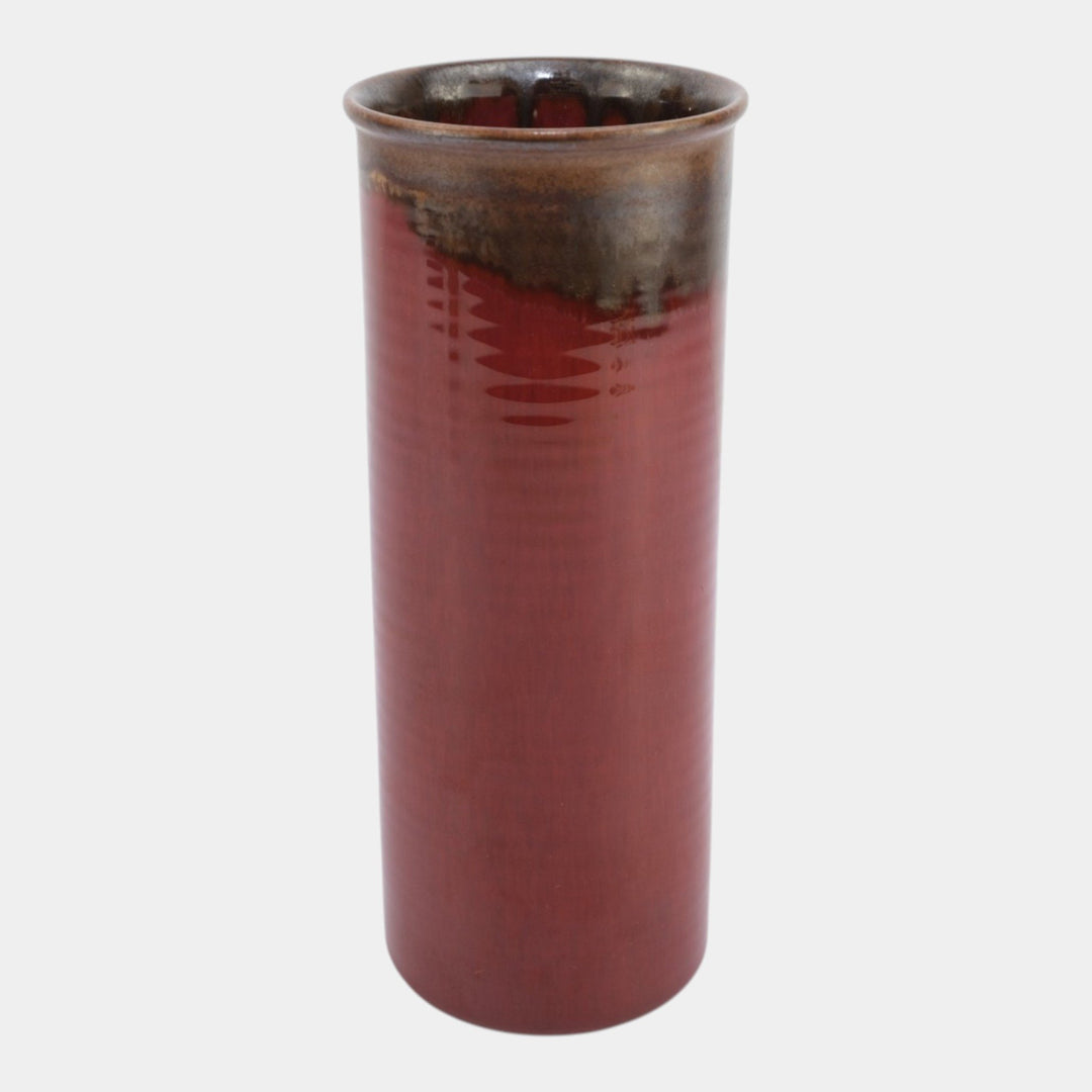 Rookwood 1932 Art Deco Pottery Glaze Effect Oxblood Red And Brown Vase 6327