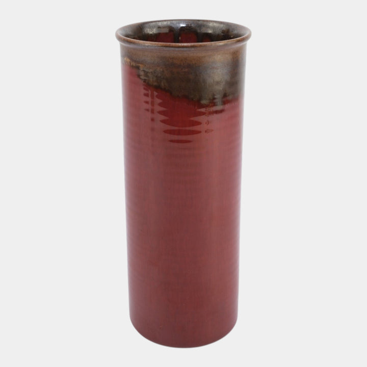 Rookwood 1932 Art Deco Pottery Glaze Effect Oxblood Red And Brown Vase 6327