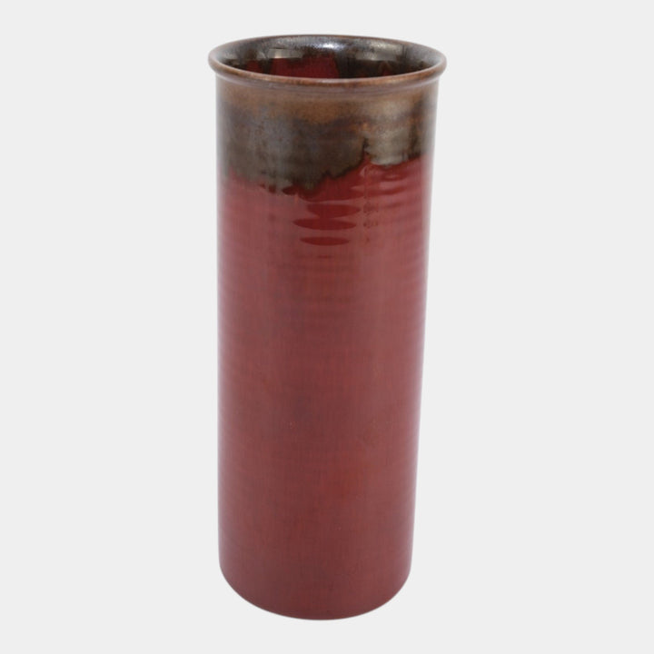 Rookwood 1932 Art Deco Pottery Glaze Effect Oxblood Red And Brown Vase 6327