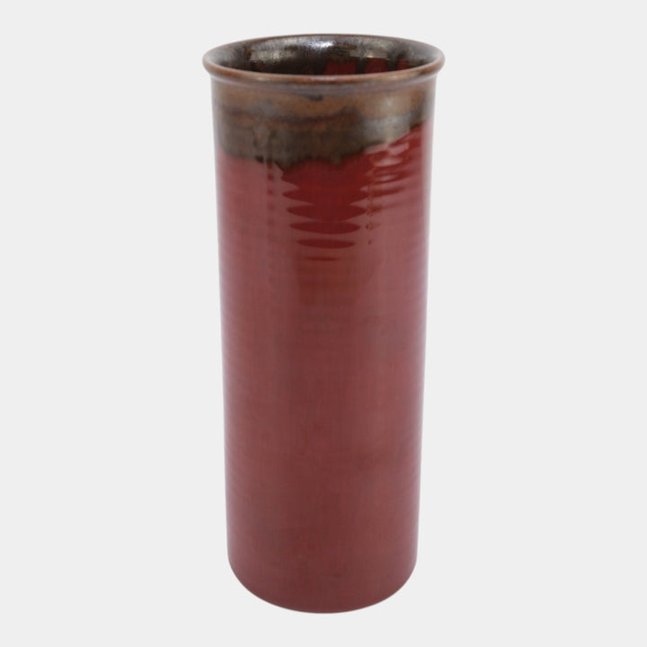 Rookwood 1932 Art Deco Pottery Glaze Effect Oxblood Red And Brown Vase 6327