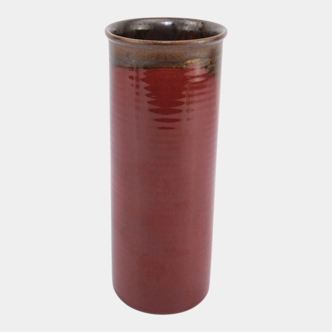Rookwood 1932 Art Deco Pottery Glaze Effect Oxblood Red And Brown Vase 6327