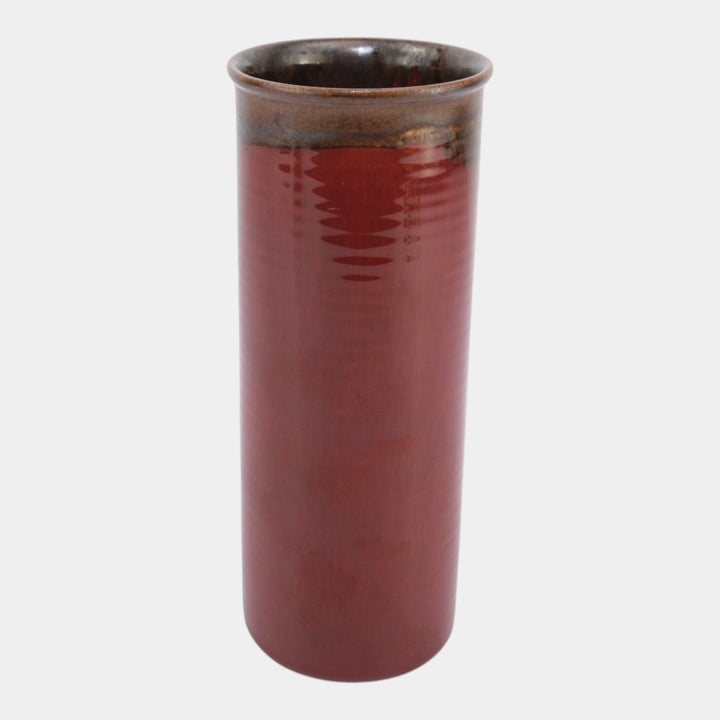 Rookwood 1932 Art Deco Pottery Glaze Effect Oxblood Red And Brown Vase 6327