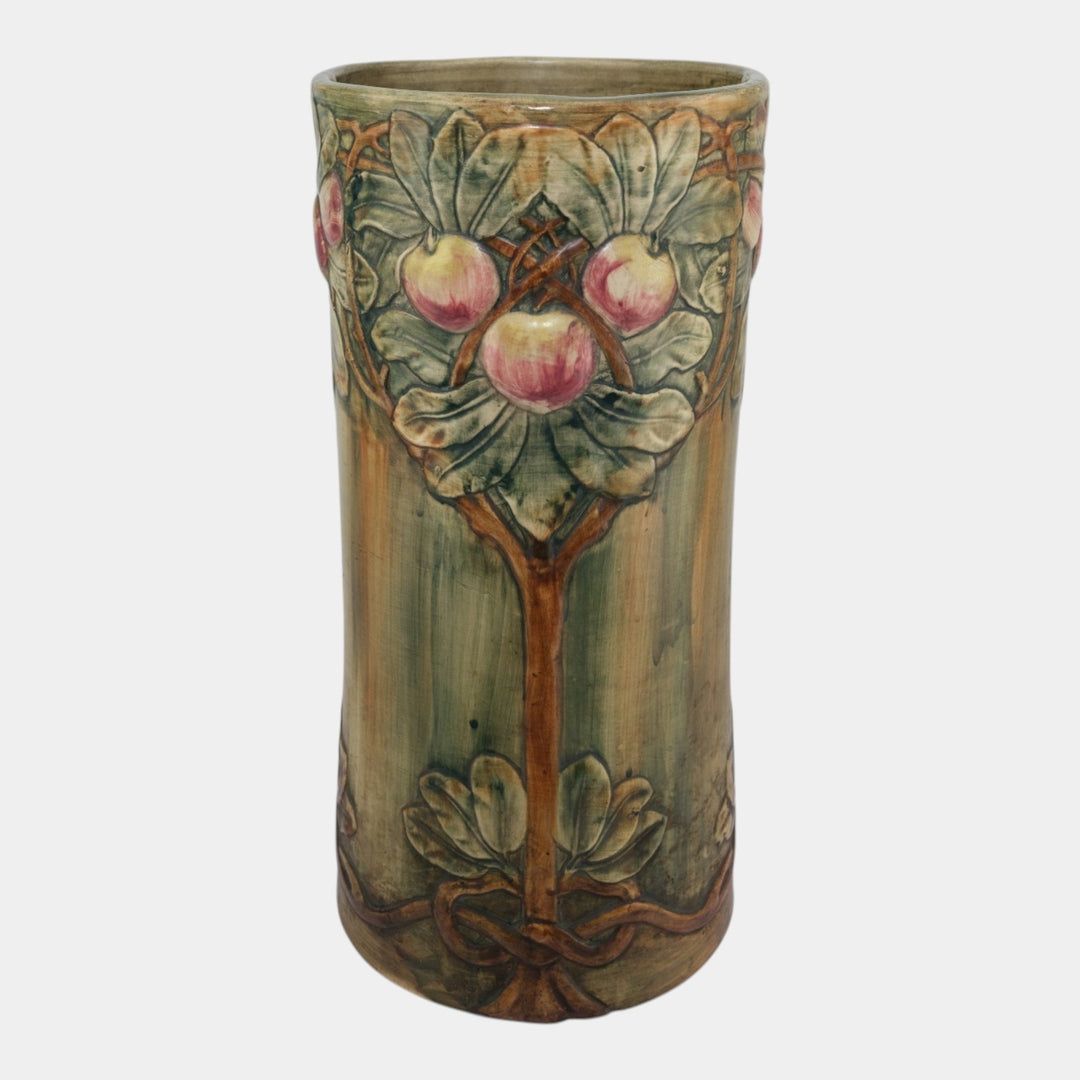 Weller Baldin Flemish 1915-20 Arts and Crafts Pottery Apple Tree Umbrella Stand