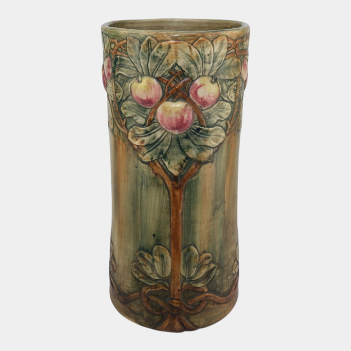 Weller Baldin Flemish 1915-20 Arts and Crafts Pottery Apple Tree Umbrella Stand