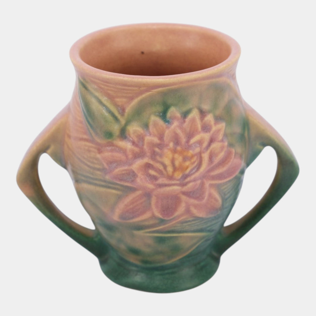 Roseville Water Lily Pink 1943 Vintage Art Pottery Ceramic Vase 71-4
