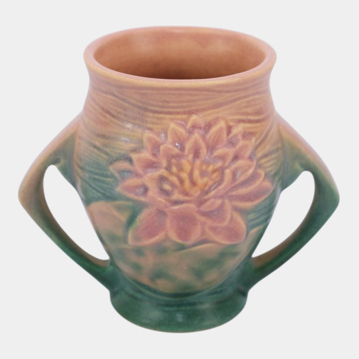 Roseville Water Lily Pink 1943 Vintage Art Pottery Ceramic Vase 71-4
