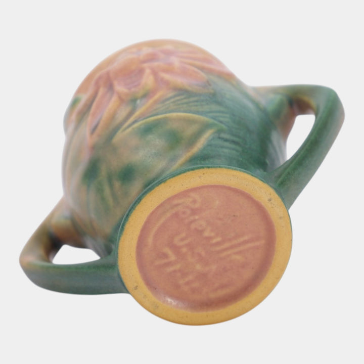 Roseville Water Lily Pink 1943 Vintage Art Pottery Ceramic Vase 71-4