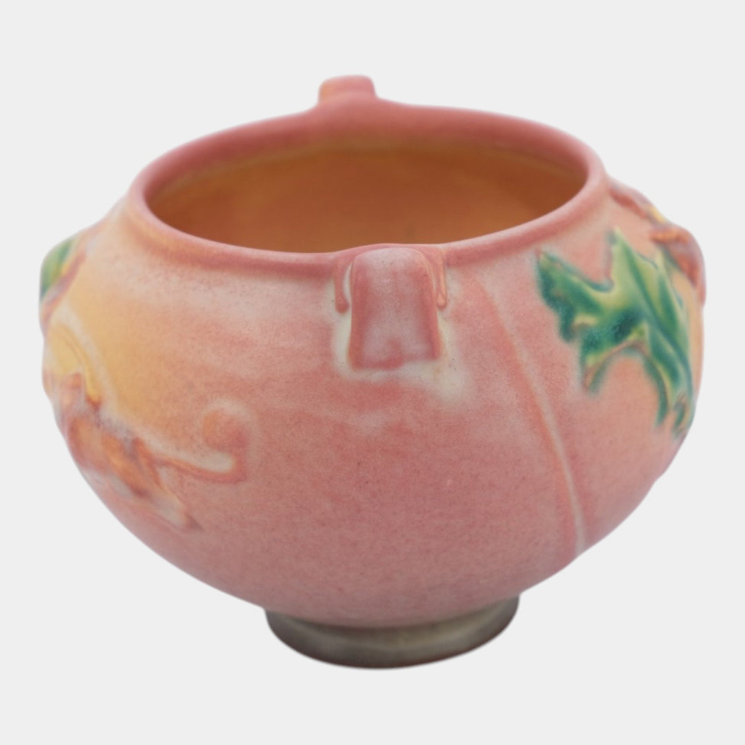 Roseville Poppy Pink 1938 Vintage Art Deco Pottery Jardiniere Planter 642-3