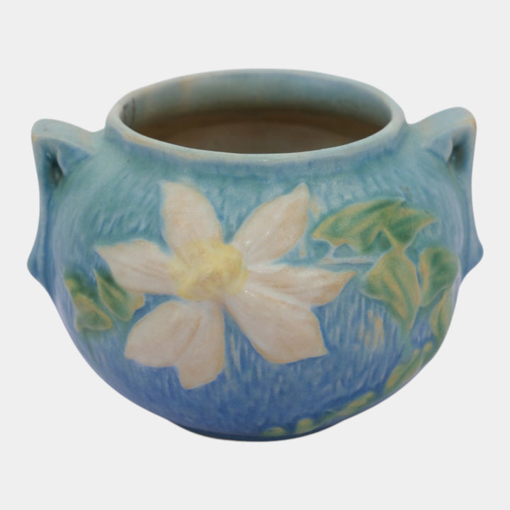 Roseville Clematis Blue 1944 Vintage Art Pottery Jardiniere Planter 455-4