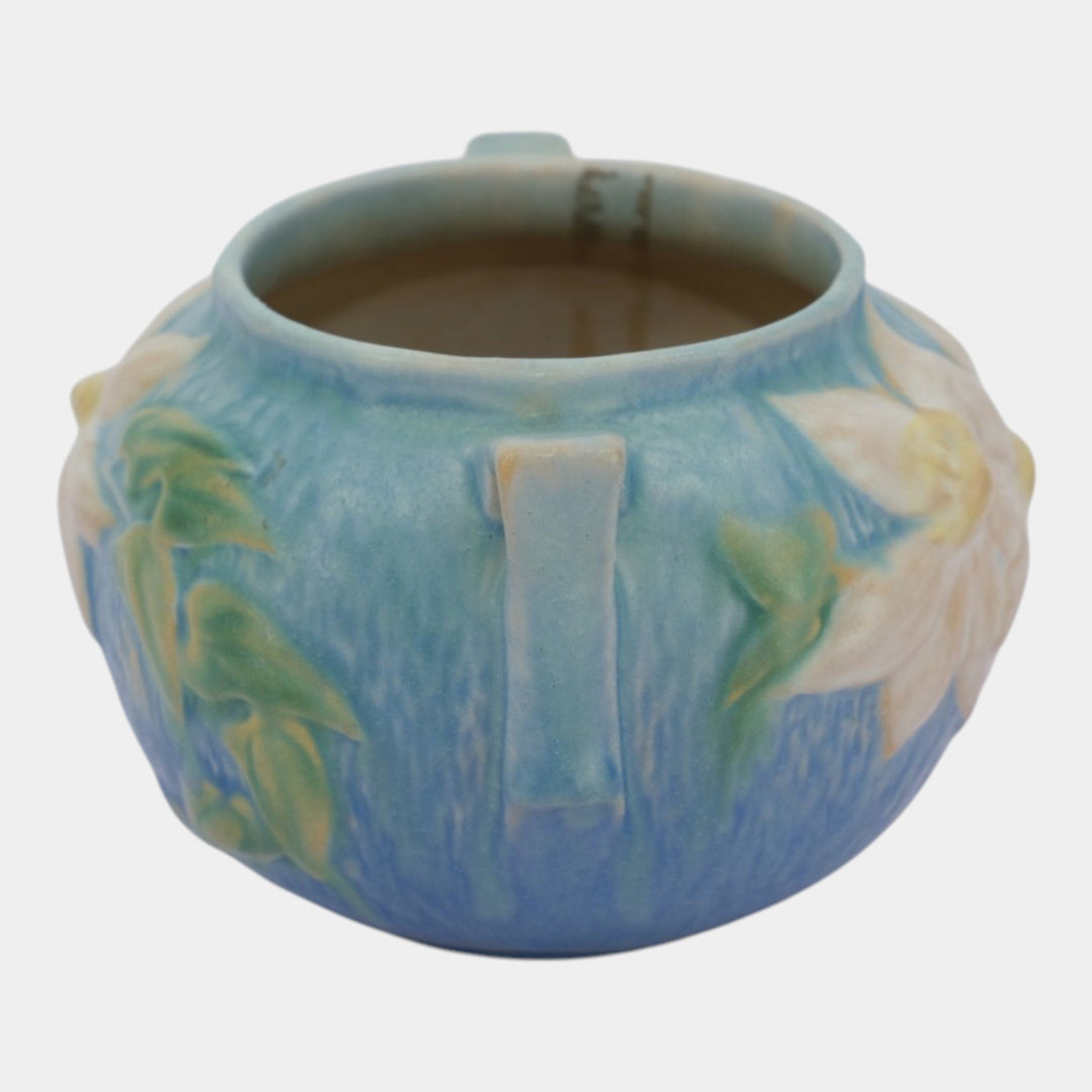 Roseville Clematis Blue 1944 Vintage Art Pottery Jardiniere Planter 455-4