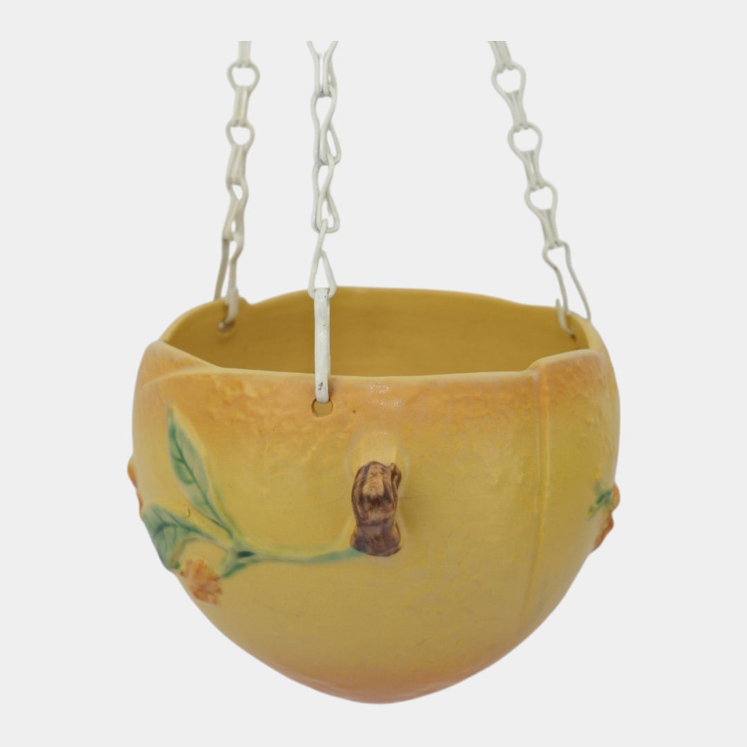 Roseville Bittersweet Yellow 1951 Vintage Art Pottery Hanging Basket Planter