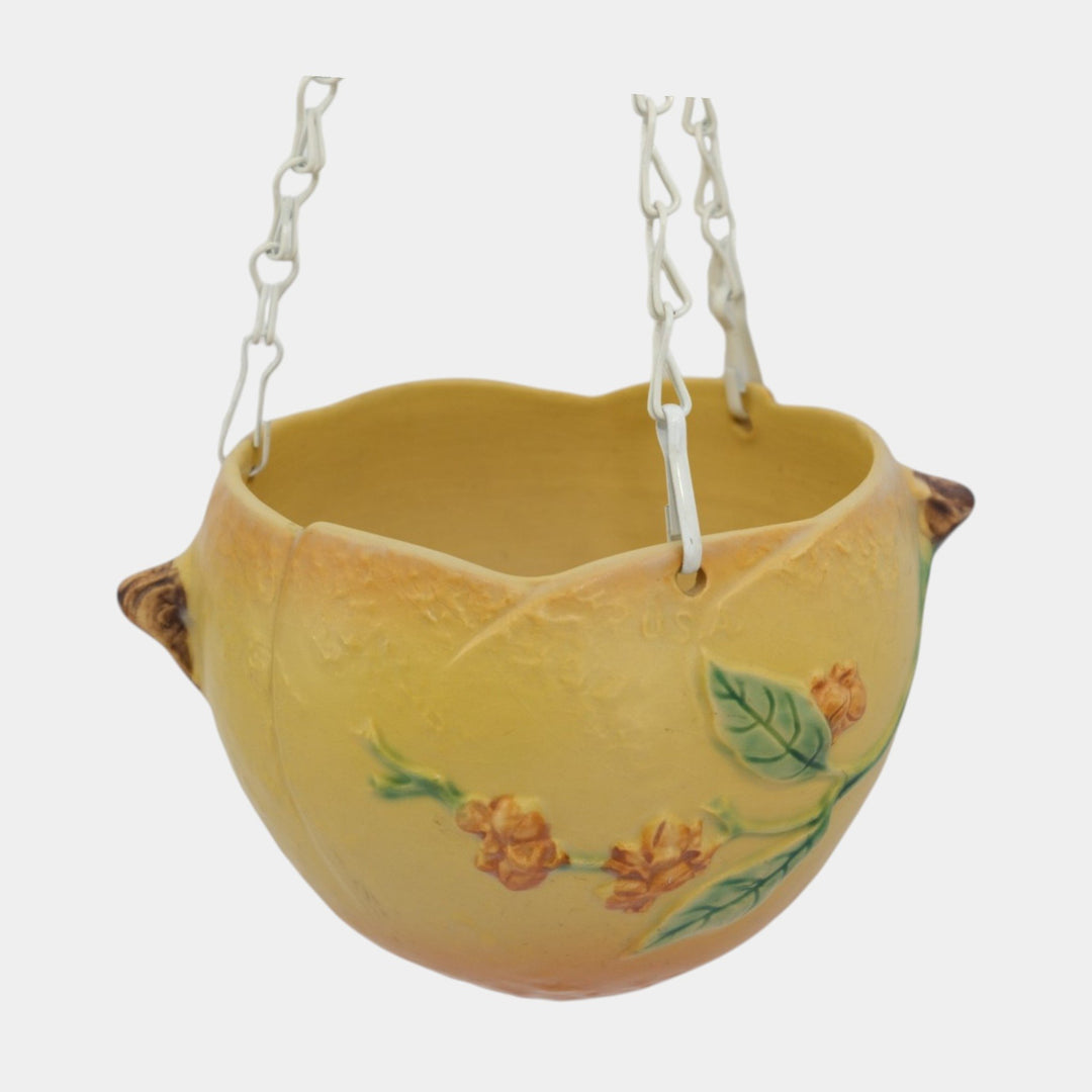 Roseville Bittersweet Yellow 1951 Vintage Art Pottery Hanging Basket Planter