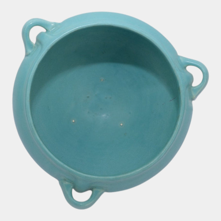Roseville Rosecraft Colors Turquoise 1921 Art Deco Hanging Basket Planter 364-5