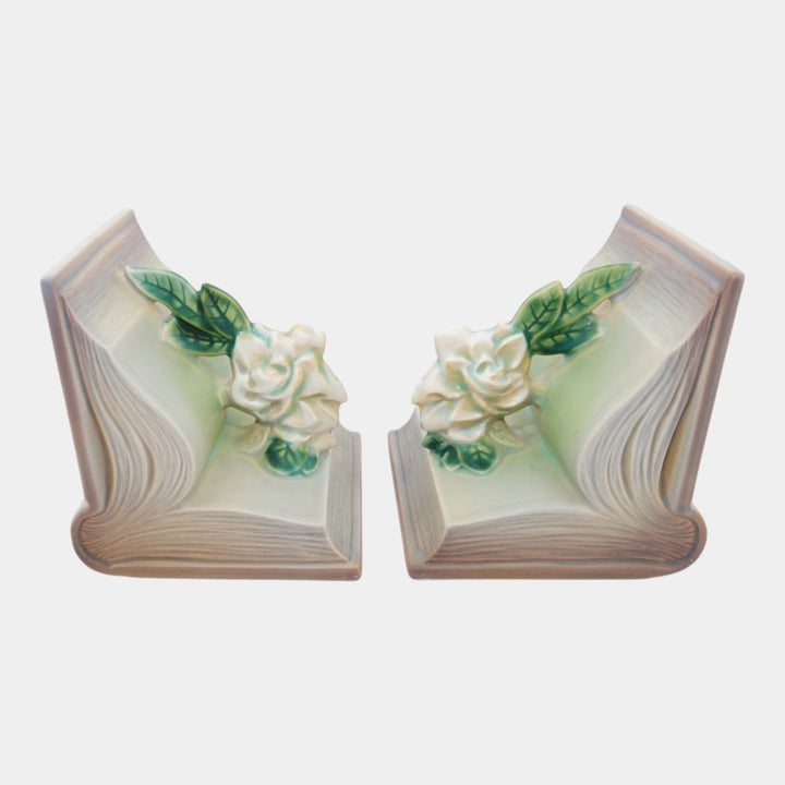 Roseville Gardenia Gray 1950 Mid Century Modern Ceramic Bookends 659