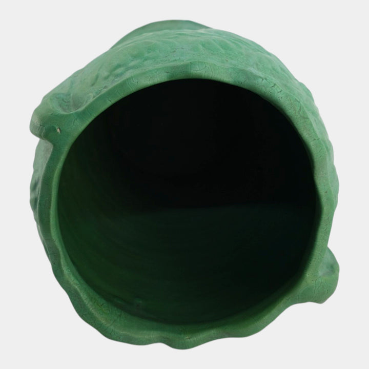 Roseville Chloron Matte Green Early 1900s Art Pottery Koi Fish Umbrella Stand