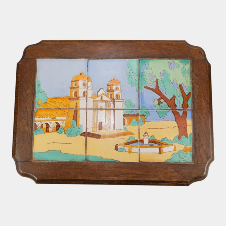 Taylor Tilery California Pottery 1930s Mission Church Tile Top Art Deco Table