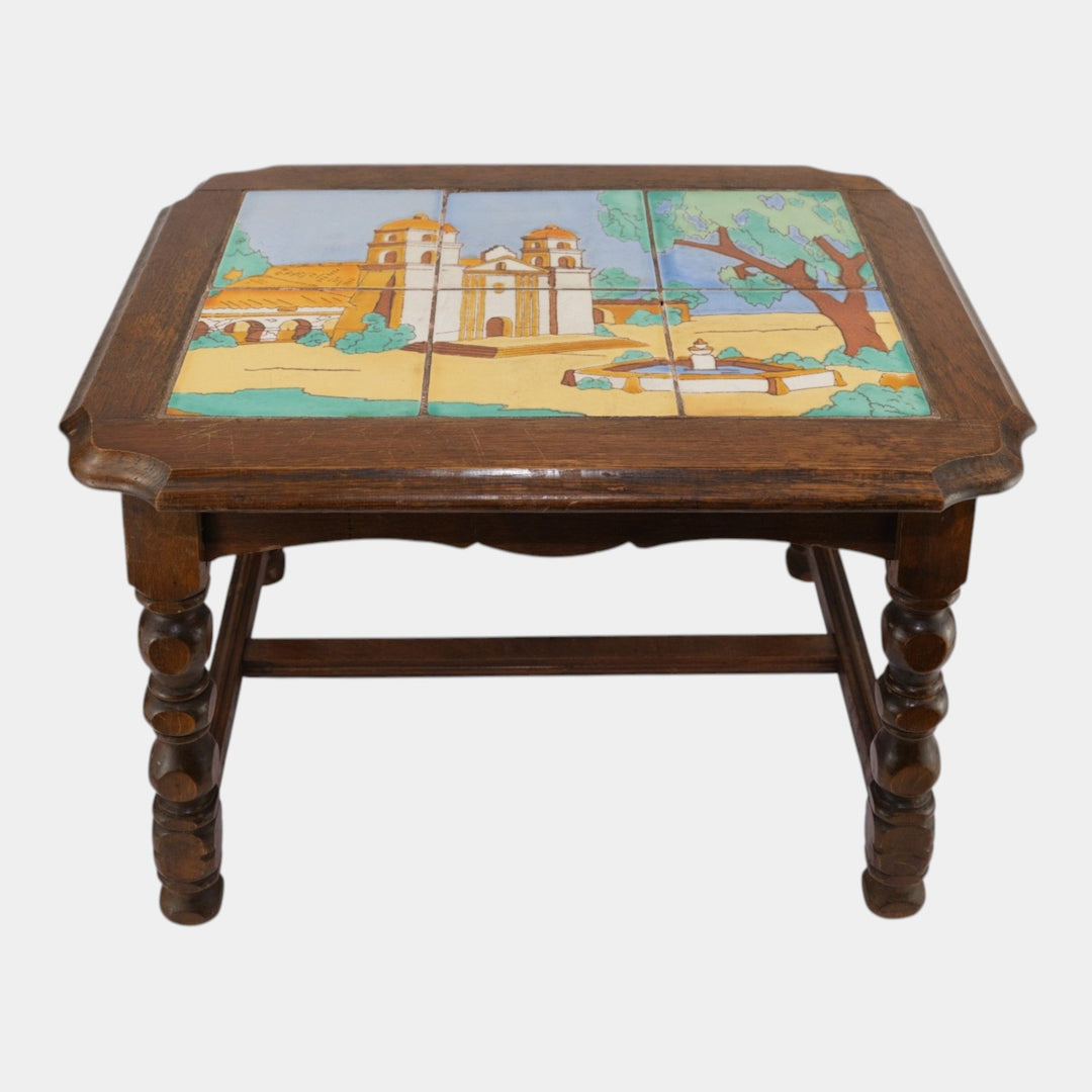 Taylor Tilery California Pottery 1930s Mission Church Tile Top Art Deco Table