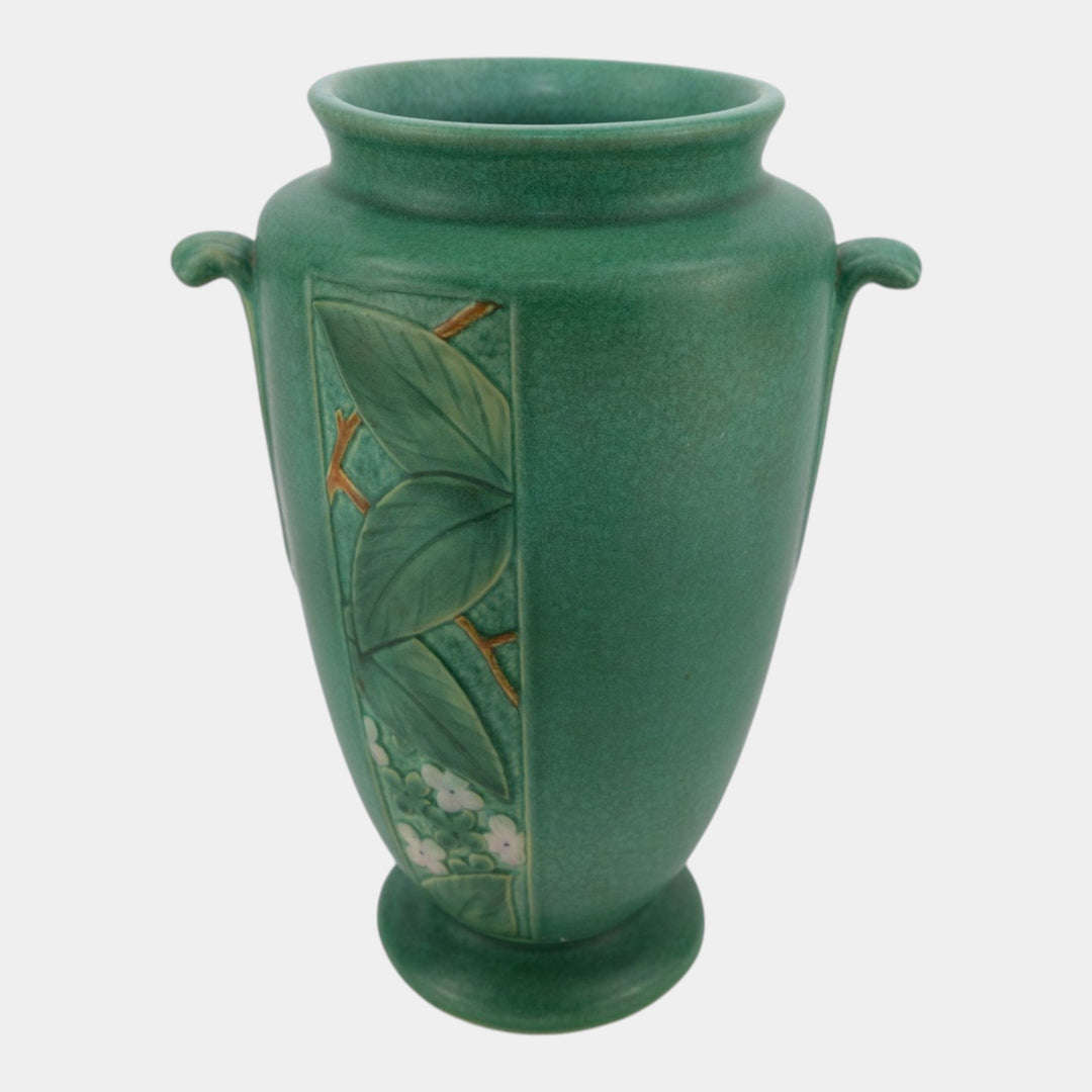Weller Velva Green 1928-33 Vintage Art Deco Pottery Floral Panel Ceramic Vase