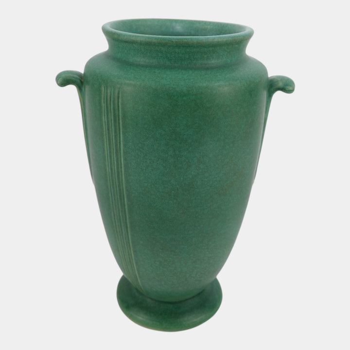 Weller Velva Green 1928-33 Vintage Art Deco Pottery Floral Panel Ceramic Vase
