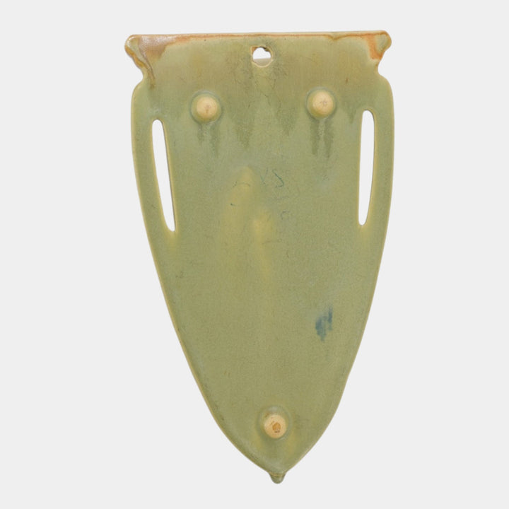 Roseville Carnelian I Green 1926 Vintage Art Pottery Ceramic Wall Pocket 1248-8