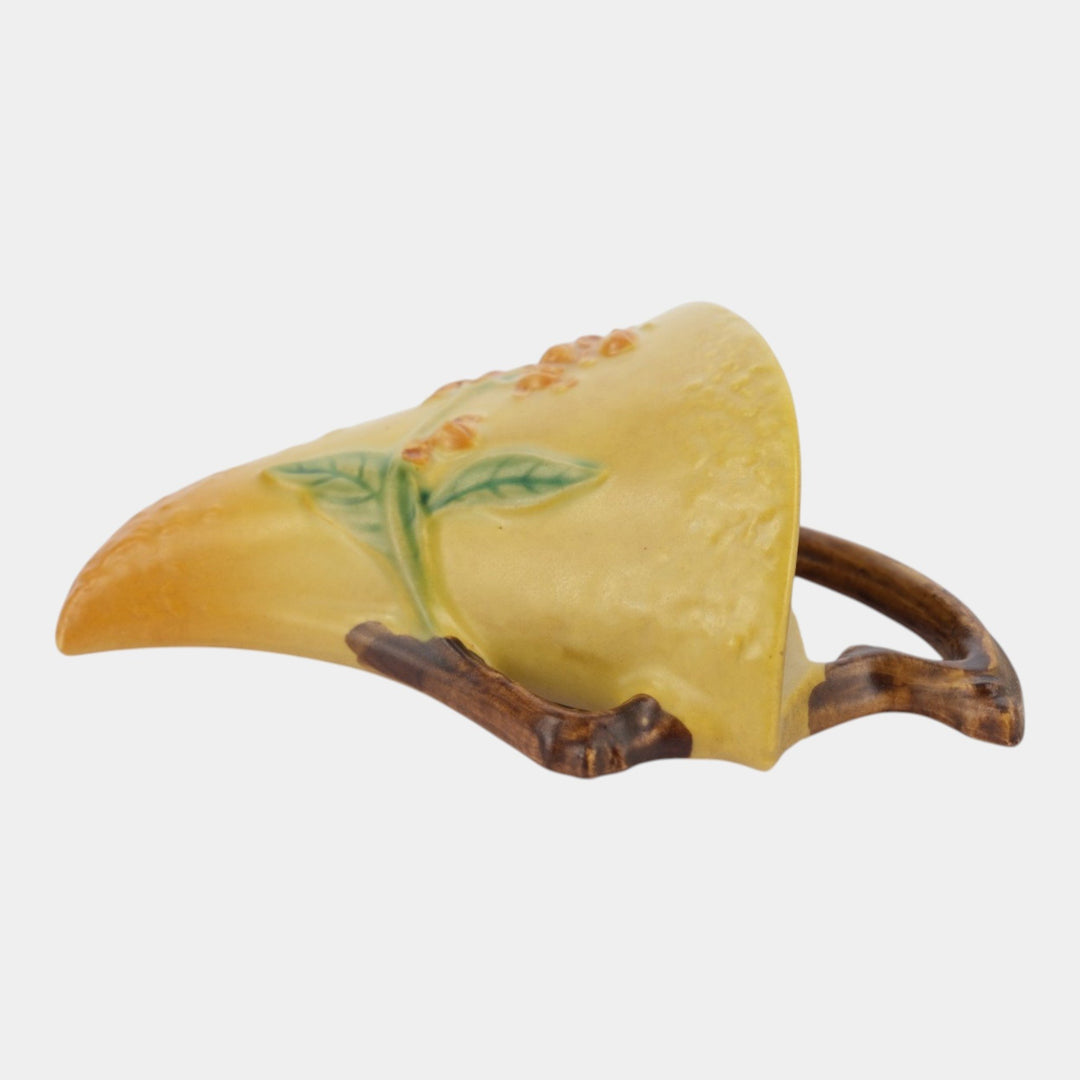 Roseville Bittersweet Yellow 1951 Vintage Art Pottery Ceramic Wall Pocket 866-7