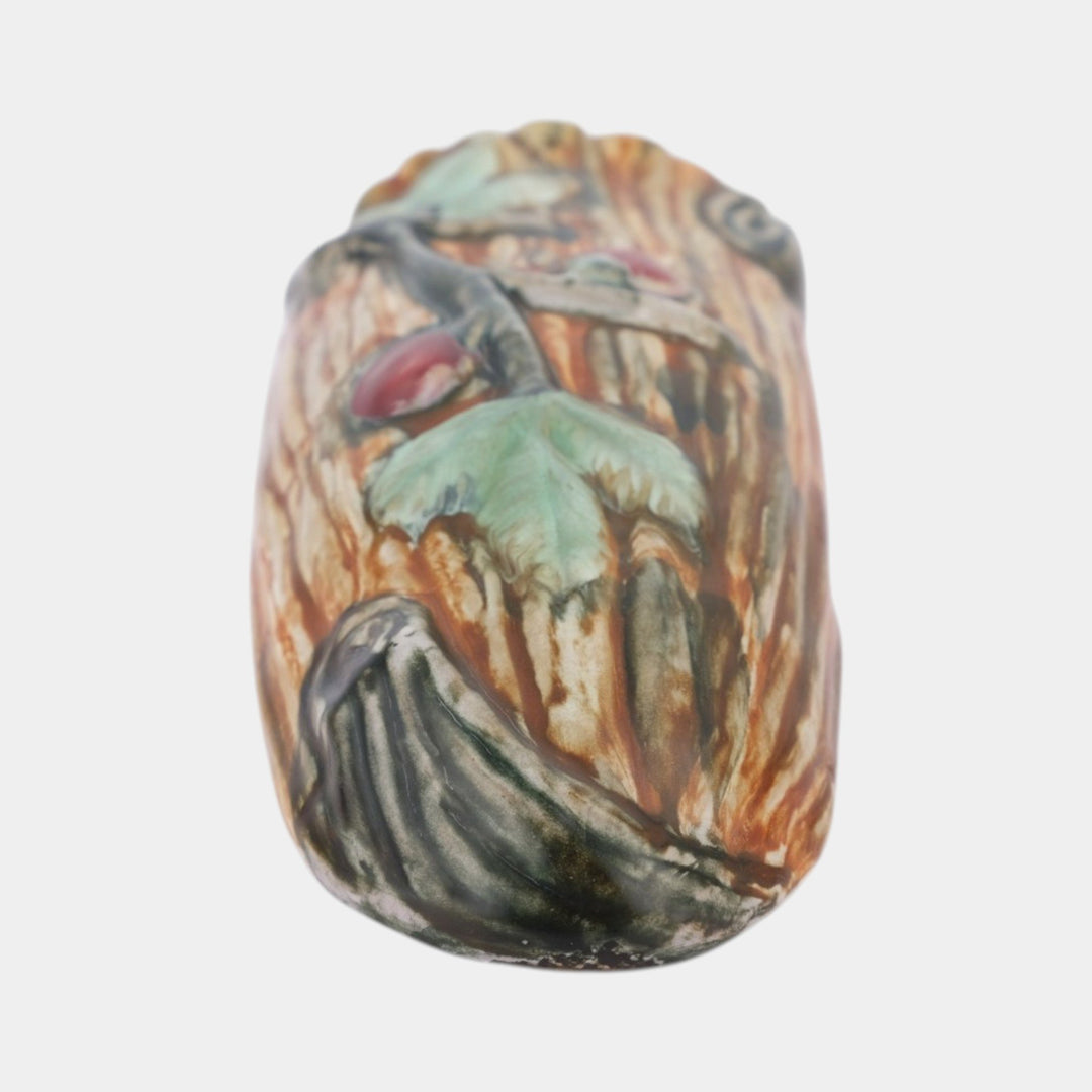 Weller Warwick Brown 1920s Art Pottery Vine And Berry Ceramic Wall Pocket