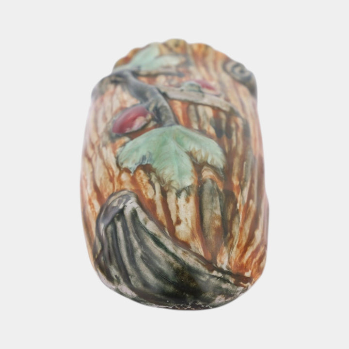 Weller Warwick Brown 1920s Art Pottery Vine And Berry Ceramic Wall Pocket