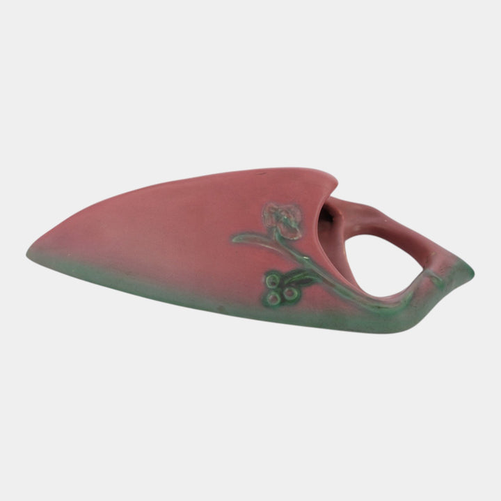Weller Pottery Tutone 1920s Red And Green Arrowhead Leaf Art Deco Wall Pocket