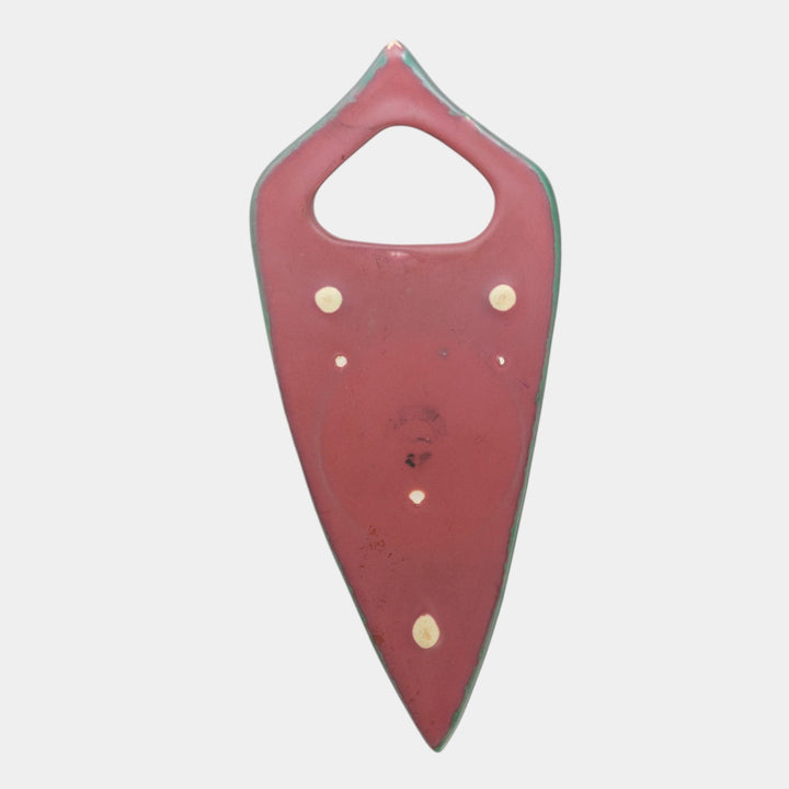 Weller Pottery Tutone 1920s Red And Green Arrowhead Leaf Art Deco Wall Pocket
