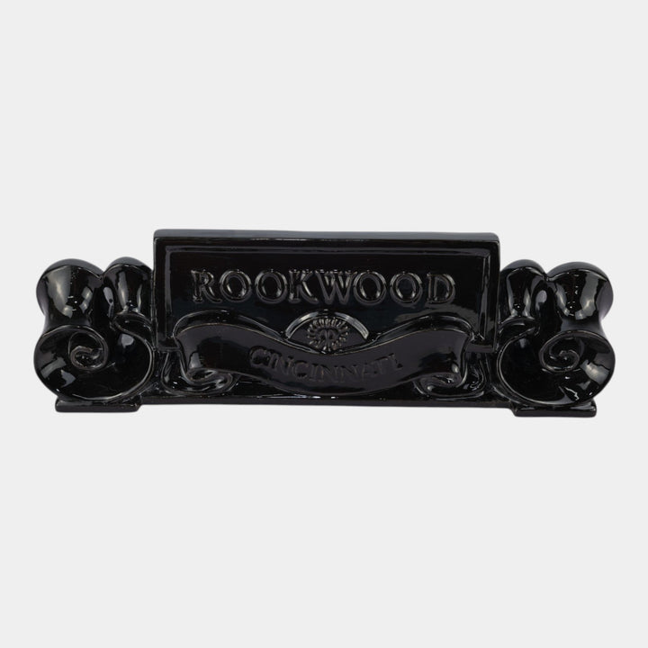 Rookwood 1998 Art Pottery High Glaze Black Scroll Advertising Dealer Sign