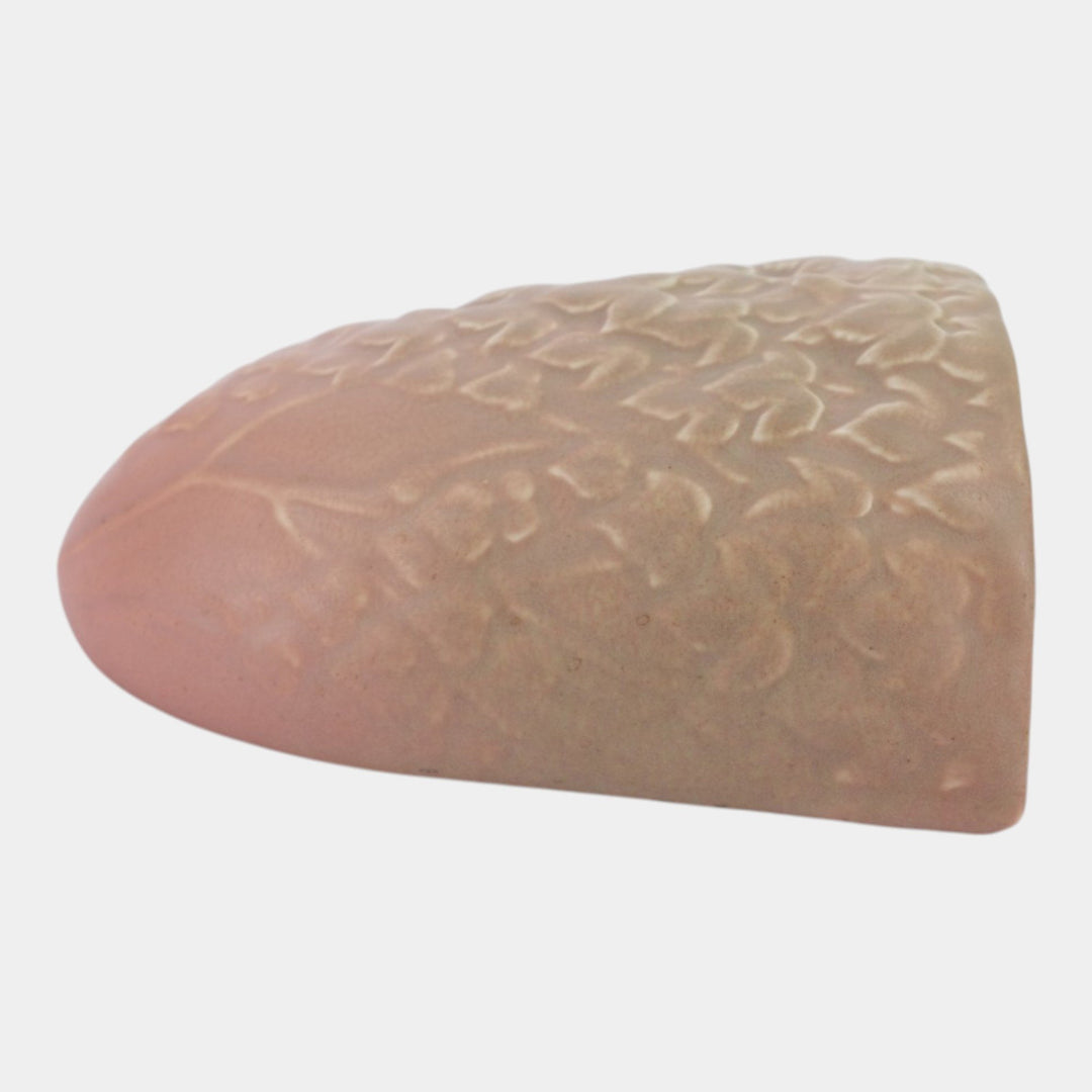 Rookwood 1921 Vintage Arts And Crafts Pottery Pink Leaf Ceramic Wall Pocket 1389