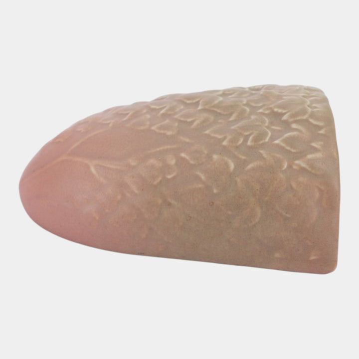 Rookwood 1921 Vintage Arts And Crafts Pottery Pink Leaf Ceramic Wall Pocket 1389