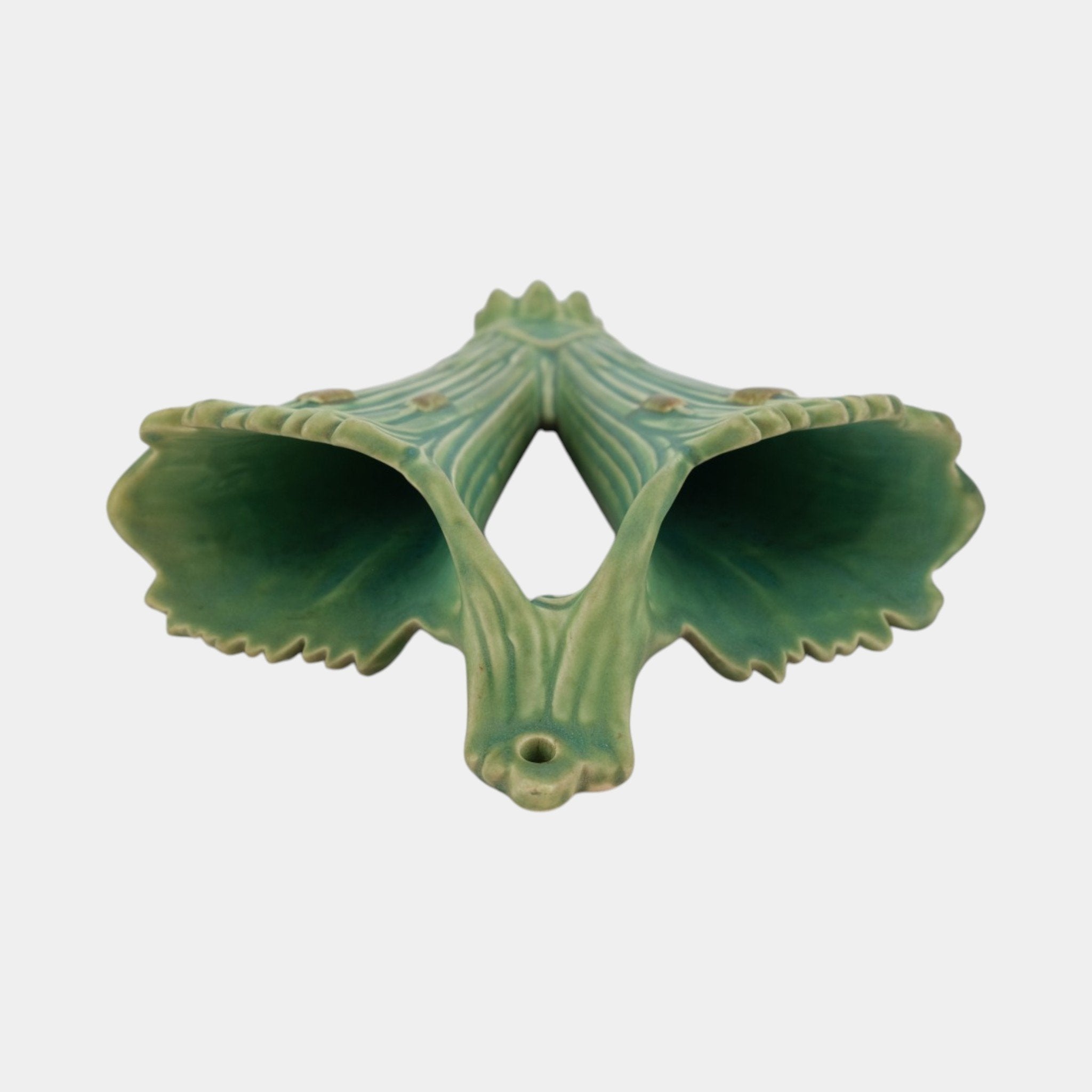 Weller Ardsley 1920s Vintage Art Pottery Green Cattails Double